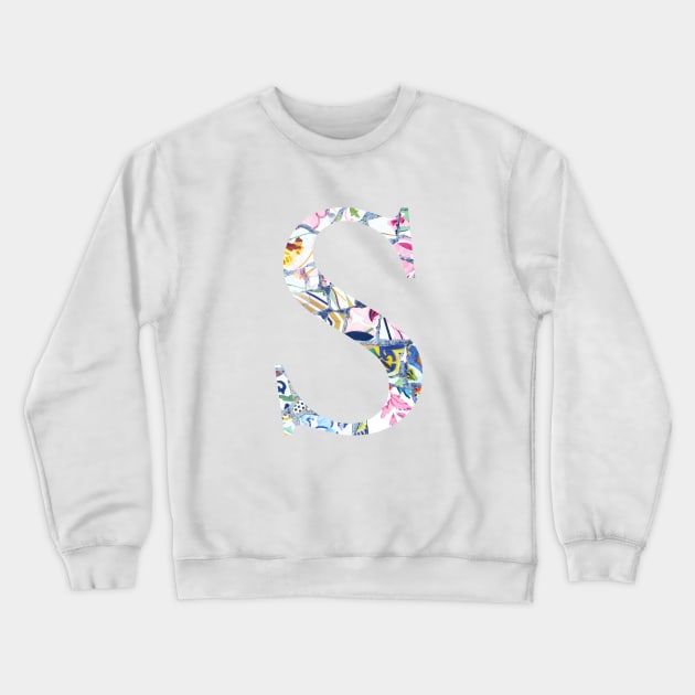 Gaudi Barcelona Mosaic Initial S Crewneck Sweatshirt by aterkaderk